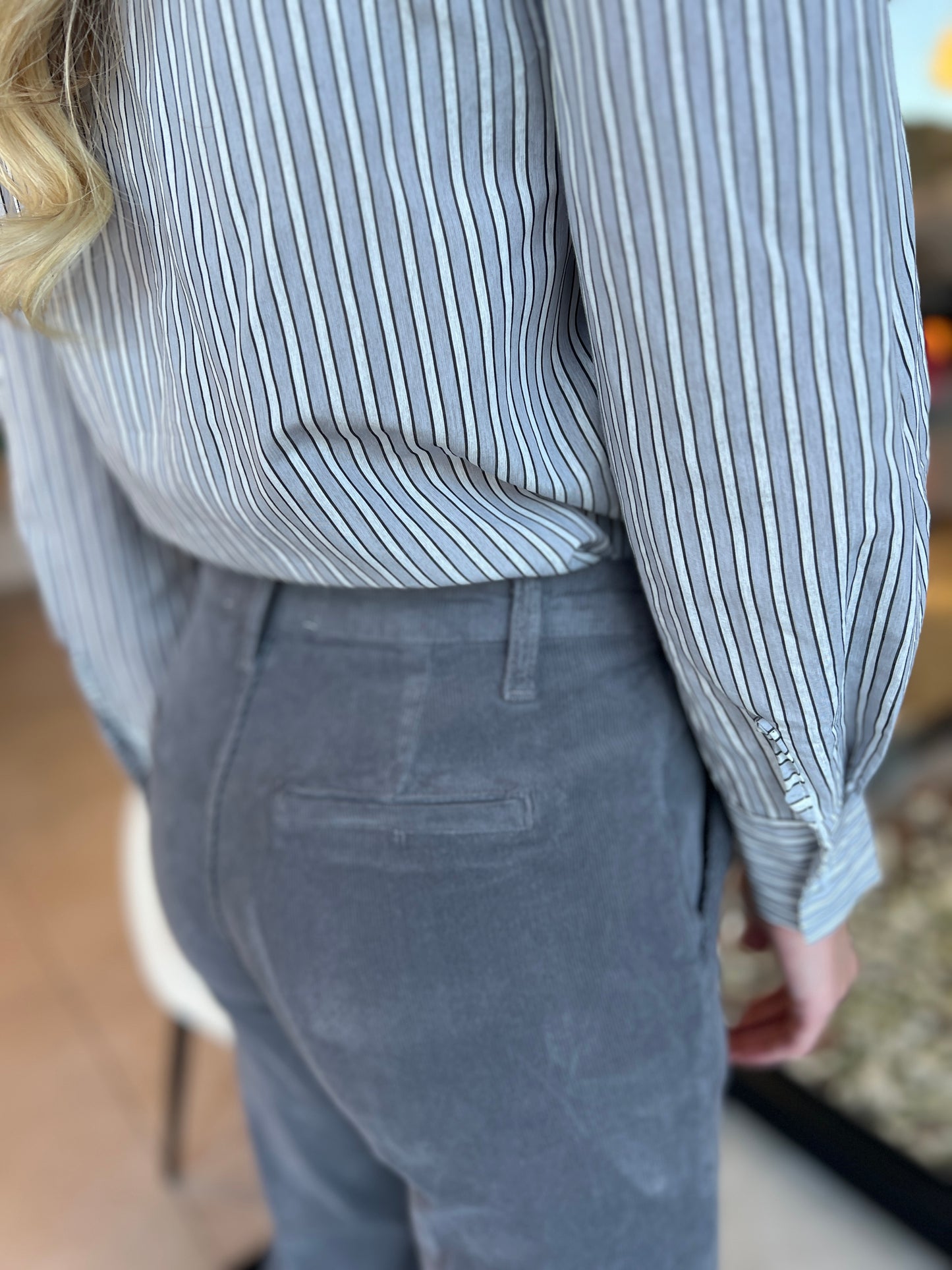 Blouse Ebba stripe grey