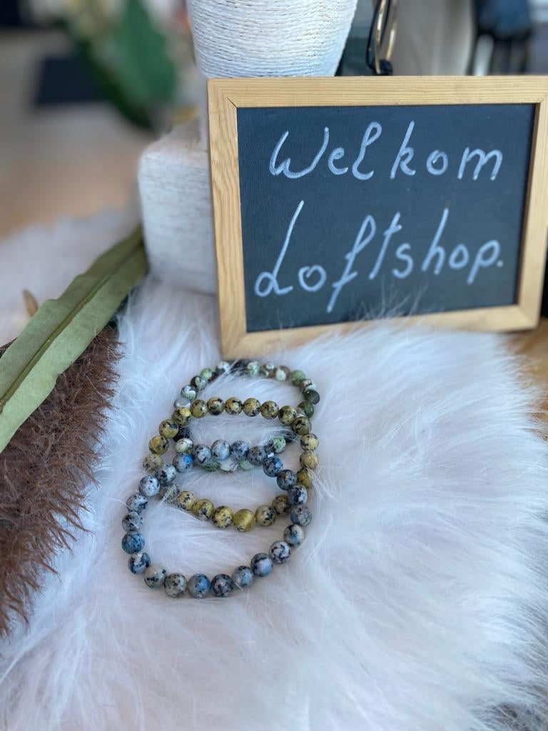 Armband blauw met grijstinten