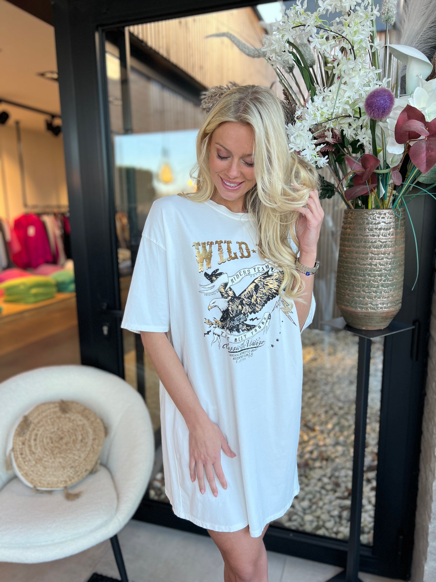 T-shirtdress Demi short white Wilde Life