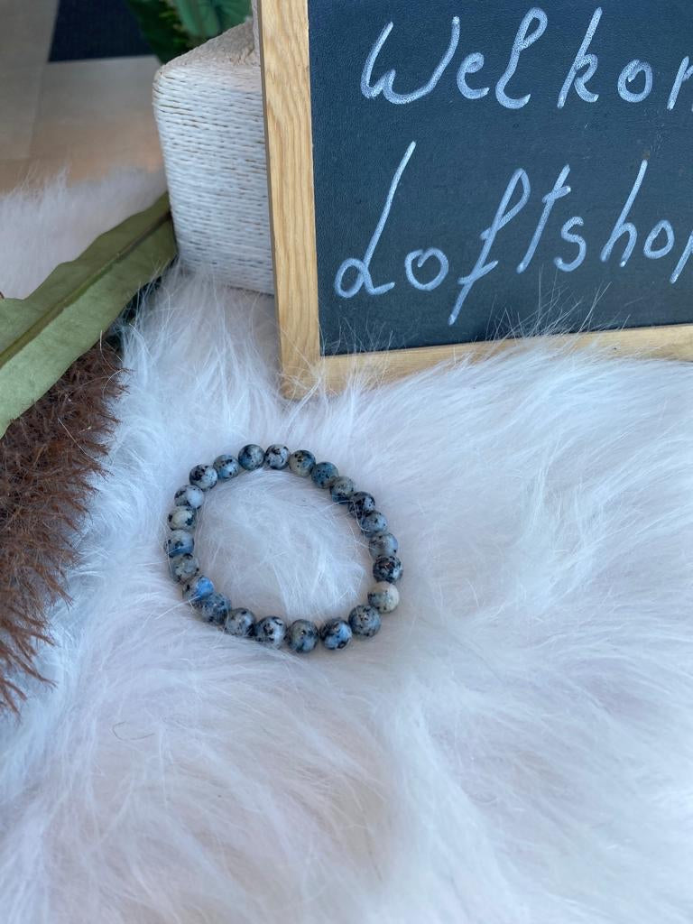 Armband blauw met grijstinten