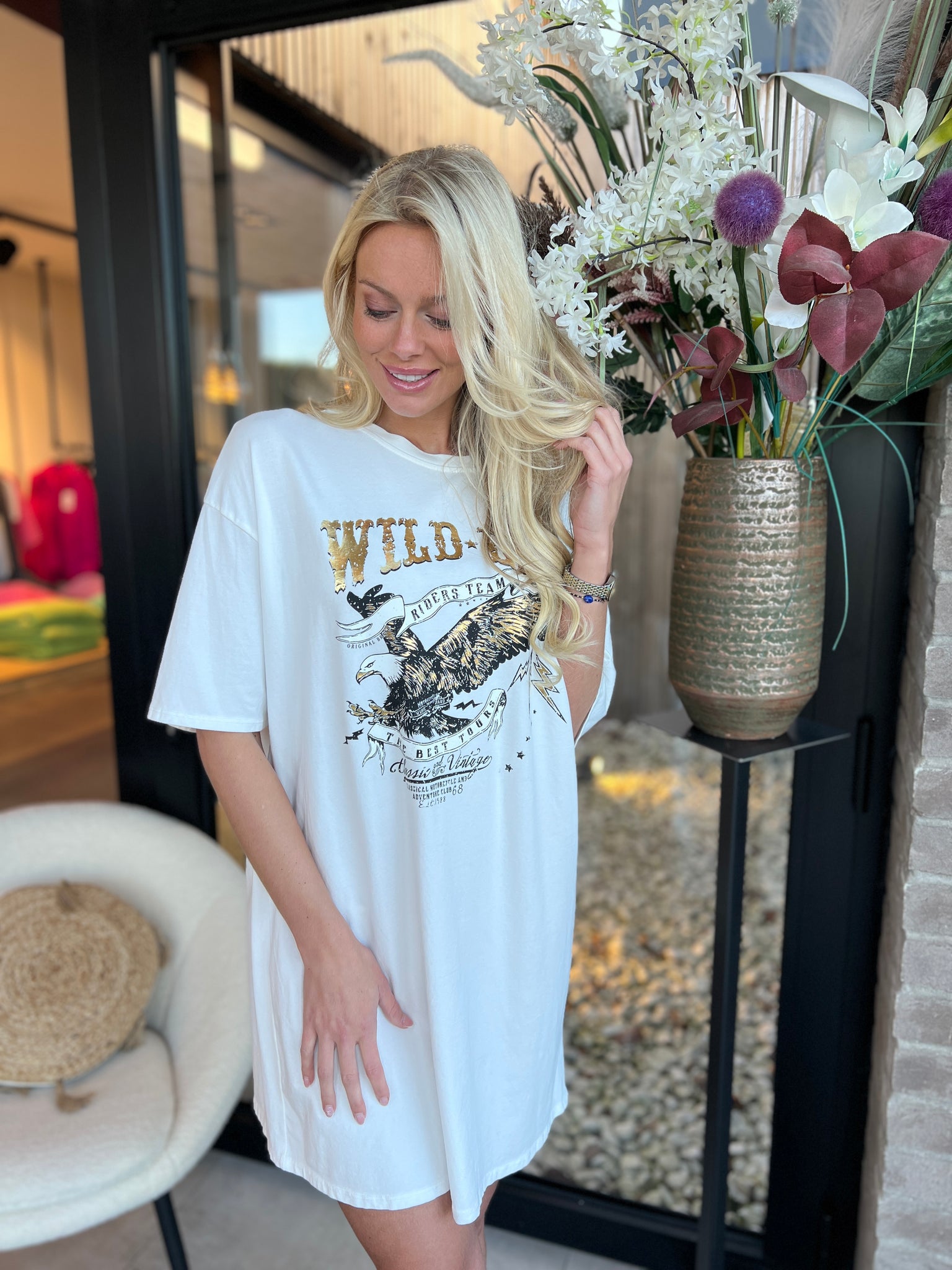 T-shirtdress Demi short white Wilde Life
